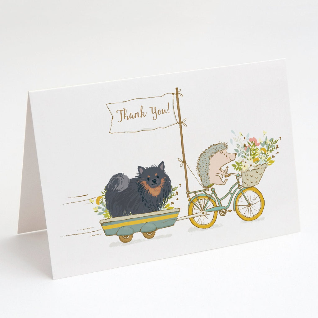 Pomeranian Black and Tan Greeting Cards Pack of 8 Blank Cards with Envelopes Whimsical A7 Size 5x7