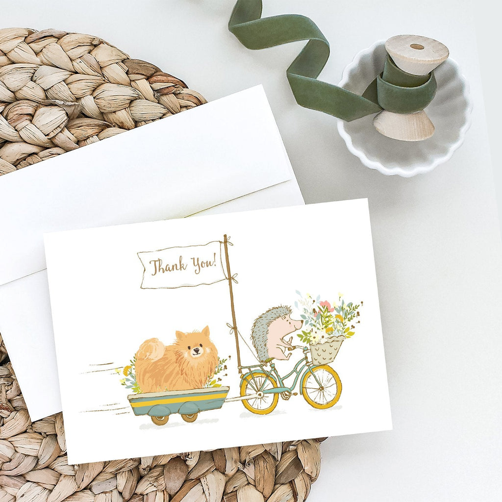 Pomeranian Greeting Cards Pack of 8 Blank Cards with Envelopes Whimsical A7 Size 5x7