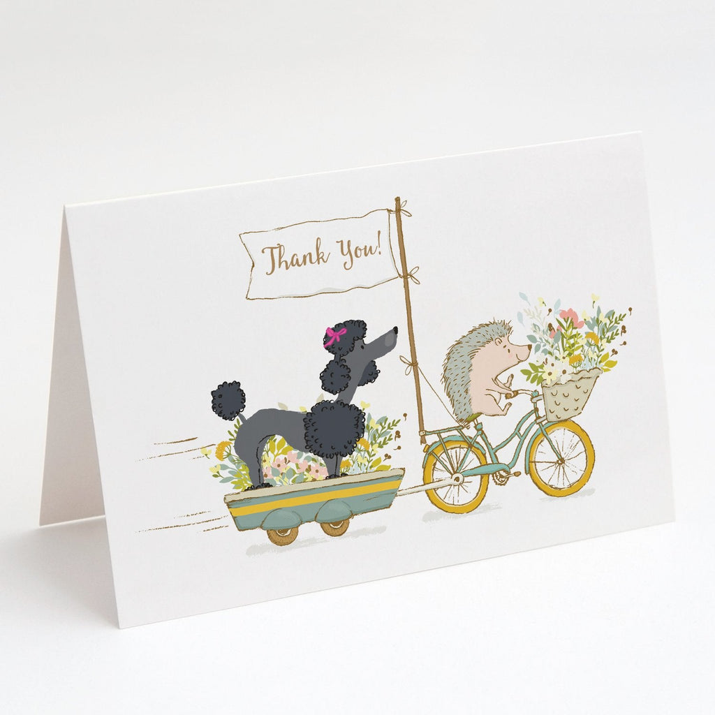 Poodle Black Greeting Cards Pack of 8 Blank Cards with Envelopes Whimsical A7 Size 5x7