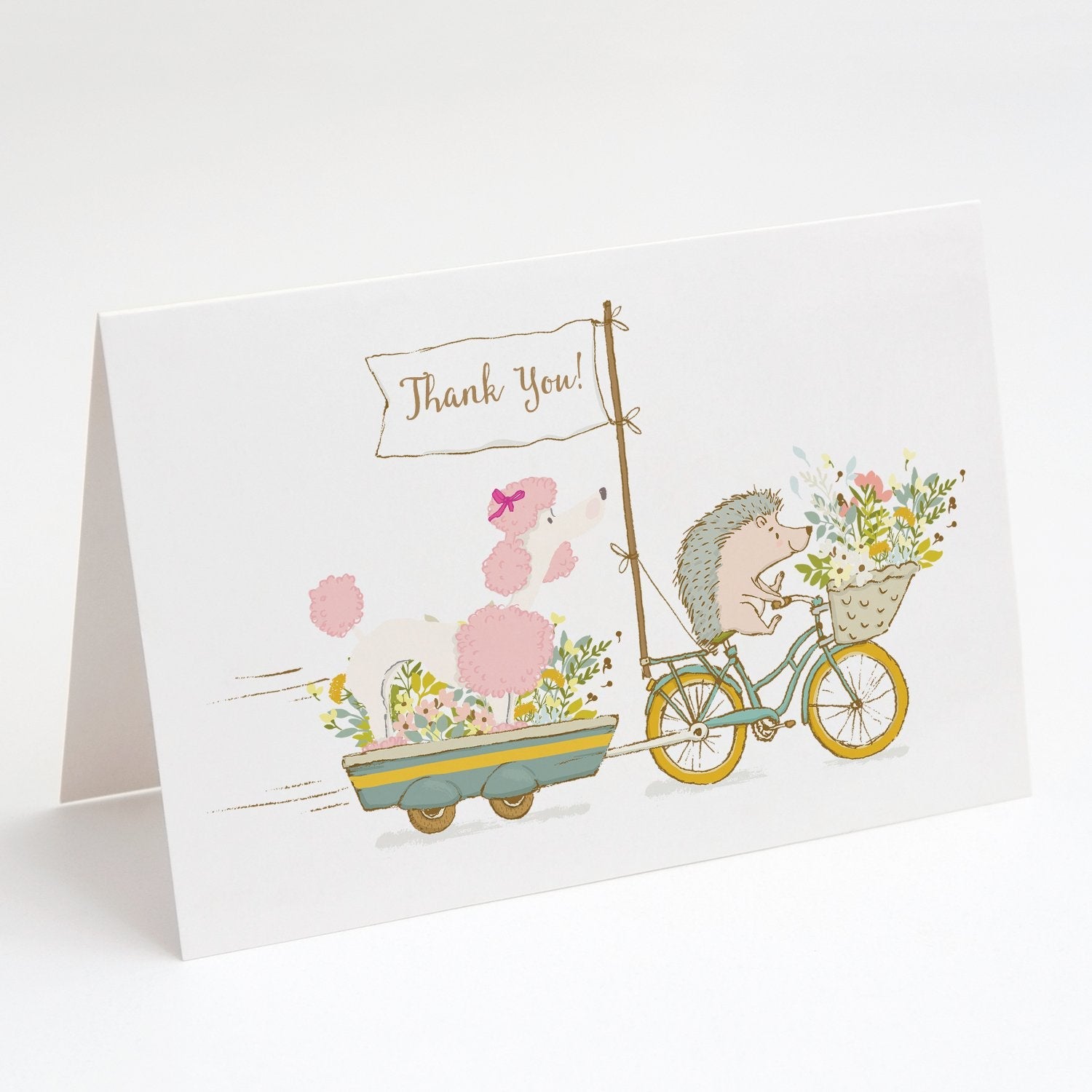 Poodle Pink Greeting Cards Pack of 8 Blank Cards with Envelopes Whimsical A7 Size 5x7
