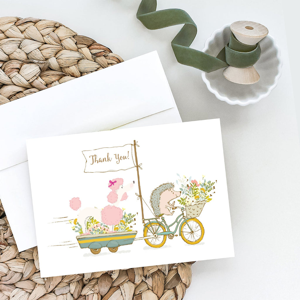 Poodle Pink Greeting Cards Pack of 8 Blank Cards with Envelopes Whimsical A7 Size 5x7