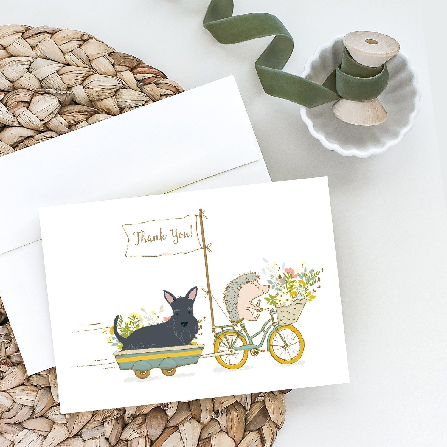Scottish Terrier Greeting Cards Pack of 8 Blank Cards with Envelopes Whimsical A7 Size 5x7