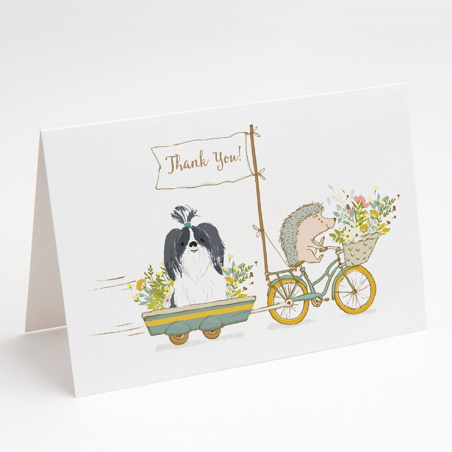 Shih Tzu Black and White Greeting Cards Pack of 8 Blank Cards with Envelopes Whimsical A7 Size 5x7