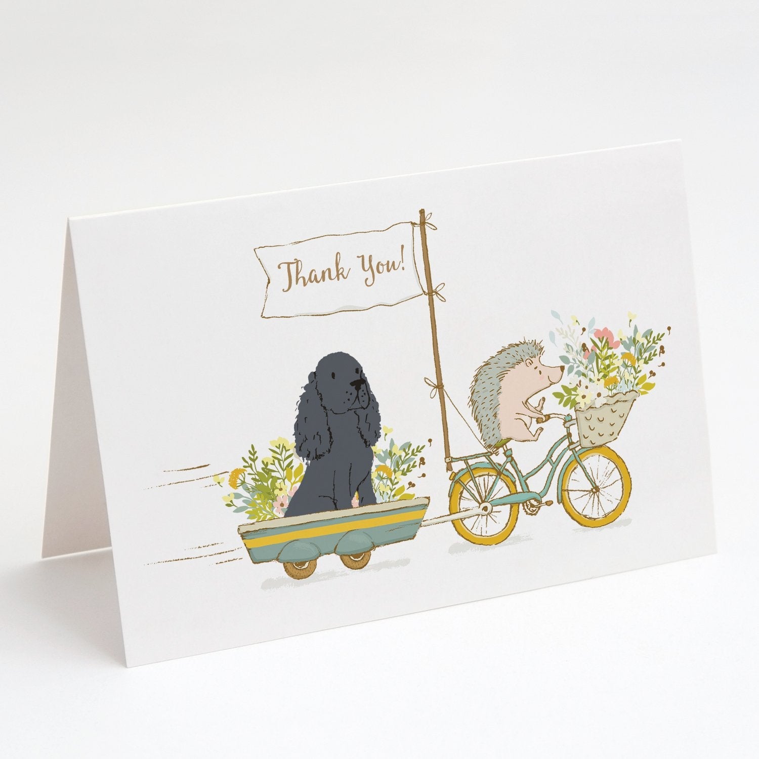 Cocker Spaniel Black Greeting Cards Pack of 8 Blank Cards with Envelopes Whimsical A7 Size 5x7