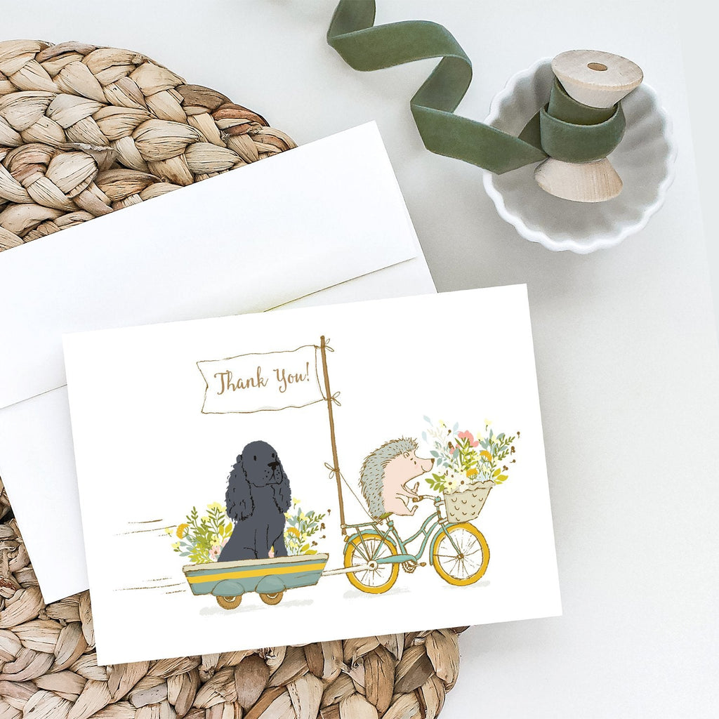 Cocker Spaniel Black Greeting Cards Pack of 8 Blank Cards with Envelopes Whimsical A7 Size 5x7