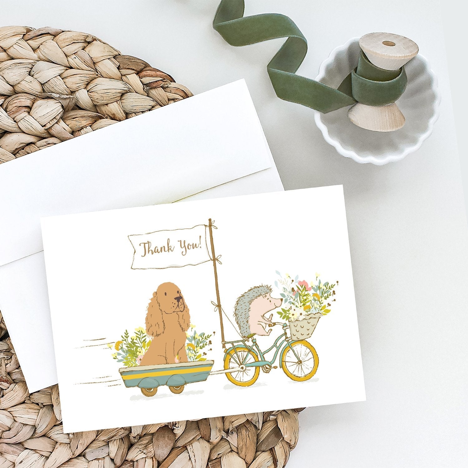 Cocker Spaniel Greeting Cards Pack of 8 Blank Cards with Envelopes Whimsical A7 Size 5x7