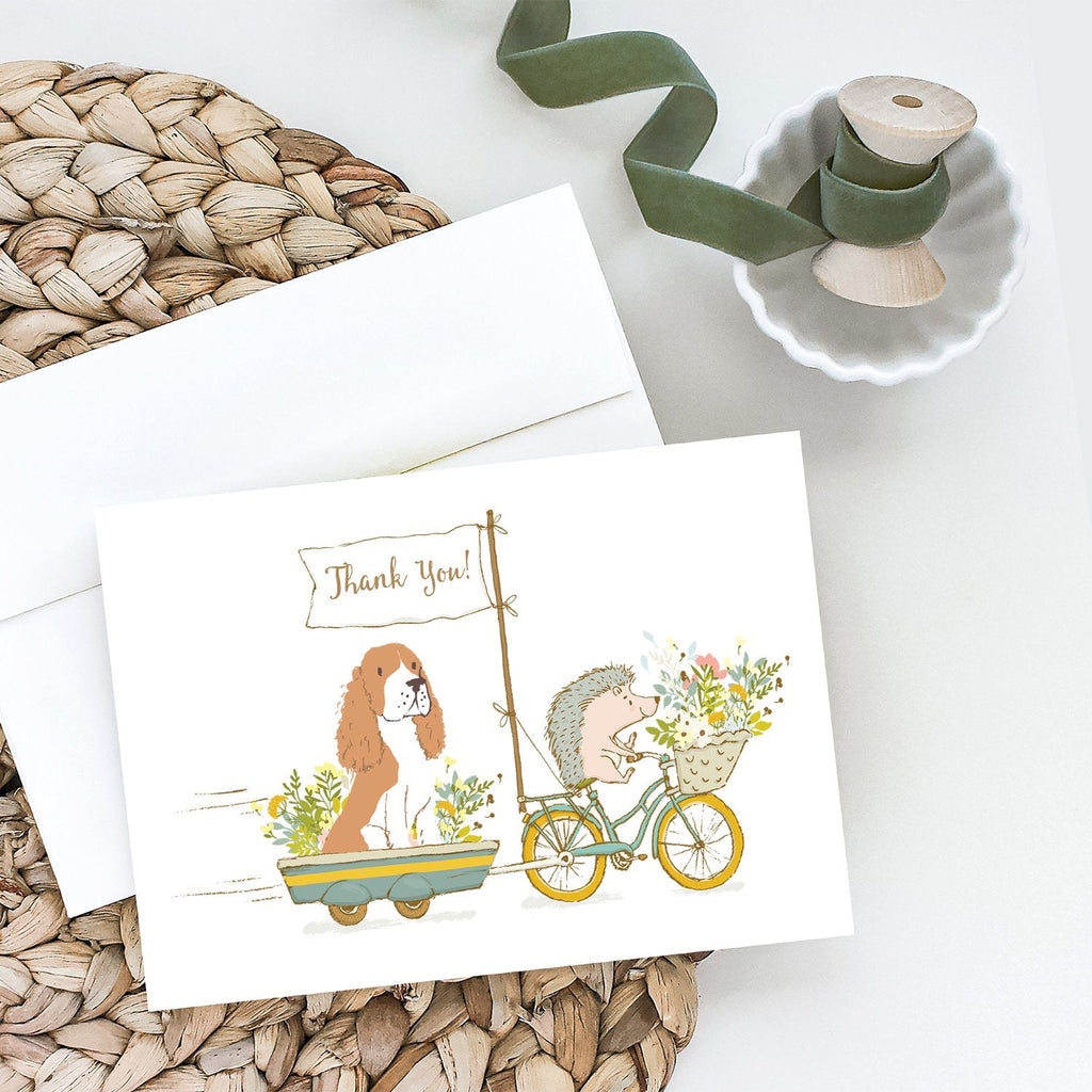 Springer Spaniel Gold Greeting Cards Pack of 8 Blank Cards with Envelopes Whimsical A7 Size 5x7