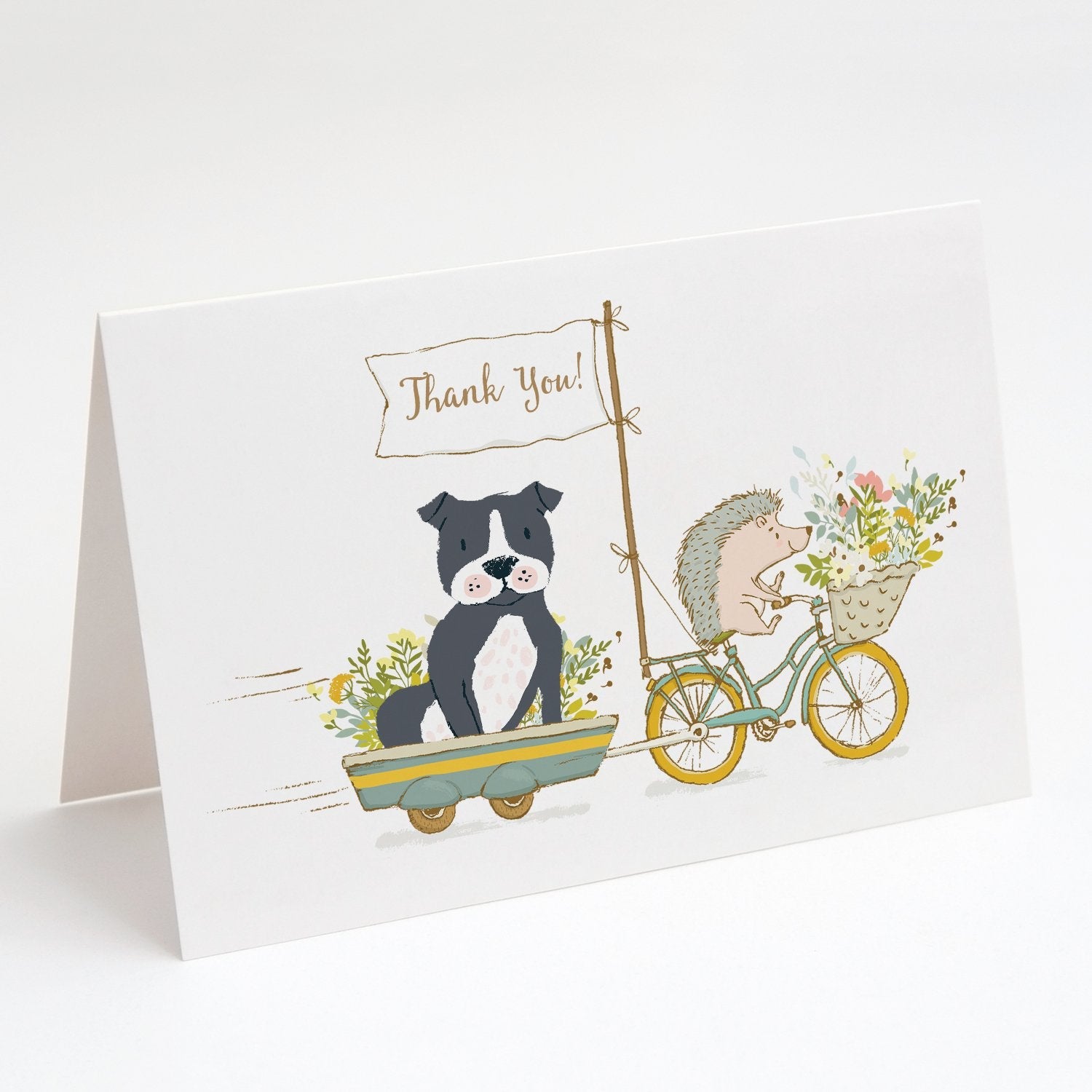 Staffordshire Bull Terrier Black Greeting Cards Pack of 8 Blank Cards with Envelopes Whimsical A7 Size 5x7