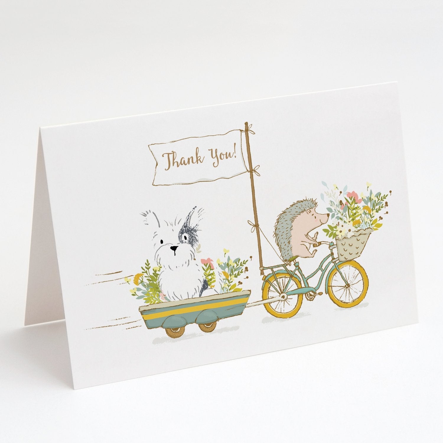 Terrier Black and White Greeting Cards Pack of 8 Blank Cards with Envelopes Whimsical A7 Size 5x7