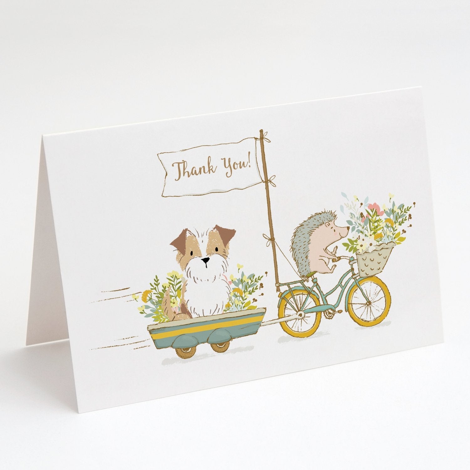 Terrier Brown and White Greeting Cards Pack of 8 Blank Cards with Envelopes Whimsical A7 Size 5x7