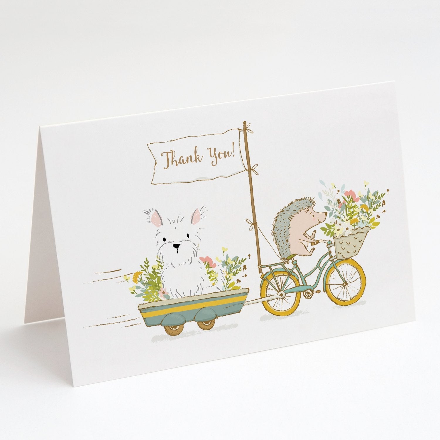 Terrier White Greeting Cards Pack of 8 Blank Cards with Envelopes Whimsical A7 Size 5x7