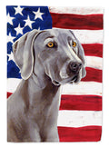 USA American Flag with Weimaraner House Flag 28x40 Porch Sleeve Pole Decorative Outside Yard Banner Artwork Wall Hanging, Polyester