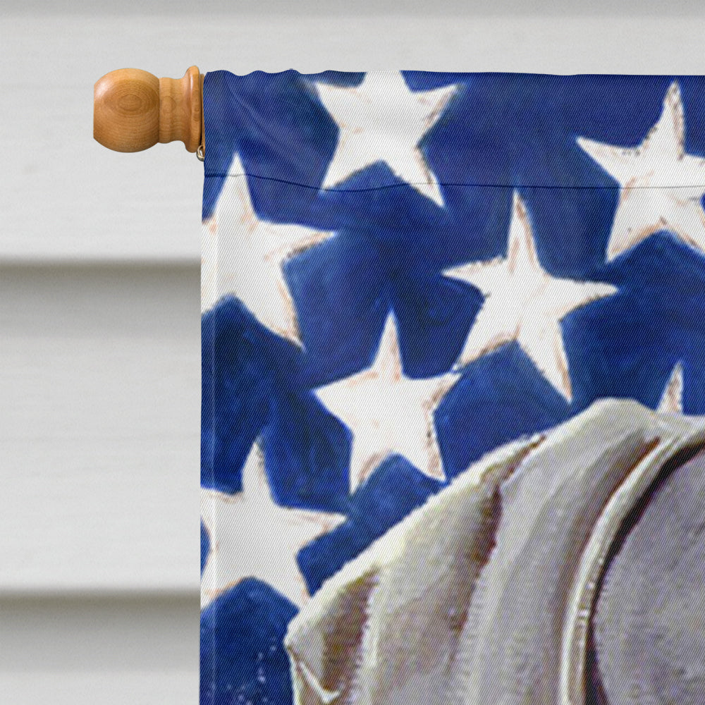 USA American Flag with Weimaraner House Flag 28x40 Porch Sleeve Pole Decorative Outside Yard Banner Artwork Wall Hanging, Polyester