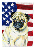 USA American Flag with Pug House Flag 28x40 Porch Sleeve Pole Decorative Outside Yard Banner Artwork Wall Hanging, Polyester