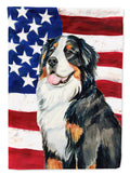 USA American Flag with Bernese Mountain Dog House Flag 28x40 Porch Sleeve Pole Decorative Outside Yard Banner Artwork Wall Hanging, Polyester