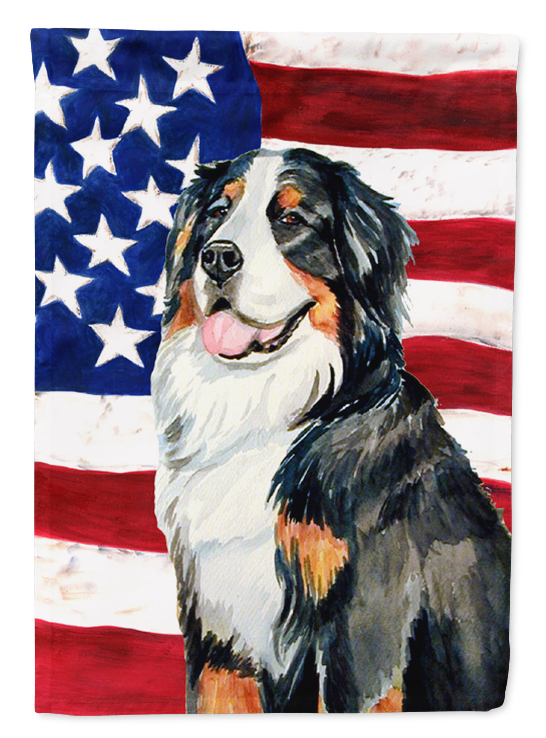 USA American Flag with Bernese Mountain Dog House Flag 28x40 Porch Sleeve Pole Decorative Outside Yard Banner Artwork Wall Hanging, Polyester