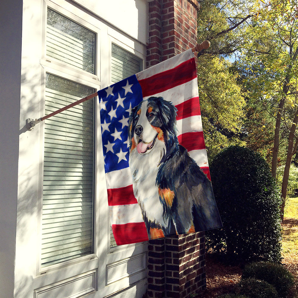 USA American Flag with Bernese Mountain Dog House Flag 28x40 Porch Sleeve Pole Decorative Outside Yard Banner Artwork Wall Hanging, Polyester