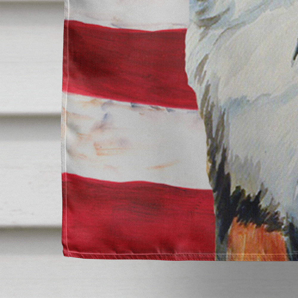USA American Flag with Bernese Mountain Dog House Flag 28x40 Porch Sleeve Pole Decorative Outside Yard Banner Artwork Wall Hanging, Polyester