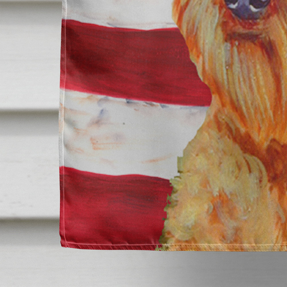 USA American Flag with Airedale House Flag 28x40 Porch Sleeve Pole Decorative Outside Yard Banner Artwork Wall Hanging, Polyester
