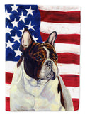 USA American Flag with French Bulldog House Flag 28x40 Porch Sleeve Pole Decorative Outside Yard Banner Artwork Wall Hanging, Polyester