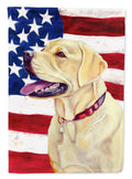 USA American Flag with Labrador House Flag 28x40 Porch Sleeve Pole Decorative Outside Yard Banner Artwork Wall Hanging, Polyester