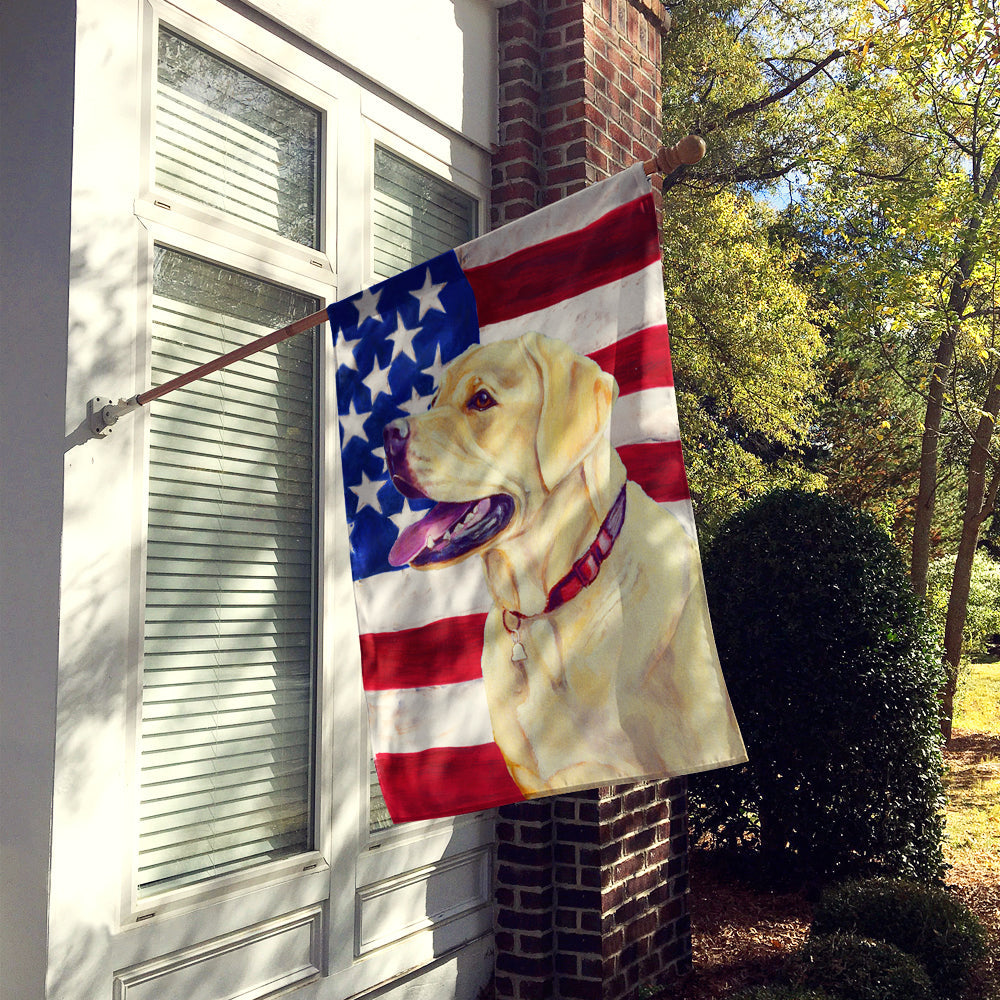 USA American Flag with Labrador House Flag 28x40 Porch Sleeve Pole Decorative Outside Yard Banner Artwork Wall Hanging, Polyester