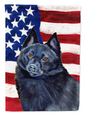 USA American Flag with Schipperke House Flag 28x40 Porch Sleeve Pole Decorative Outside Yard Banner Artwork Wall Hanging, Polyester