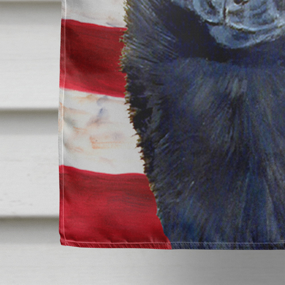 USA American Flag with Schipperke House Flag 28x40 Porch Sleeve Pole Decorative Outside Yard Banner Artwork Wall Hanging, Polyester