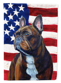USA American Flag with French Bulldog House Flag 28x40 Porch Sleeve Pole Decorative Outside Yard Banner Artwork Wall Hanging, Polyester