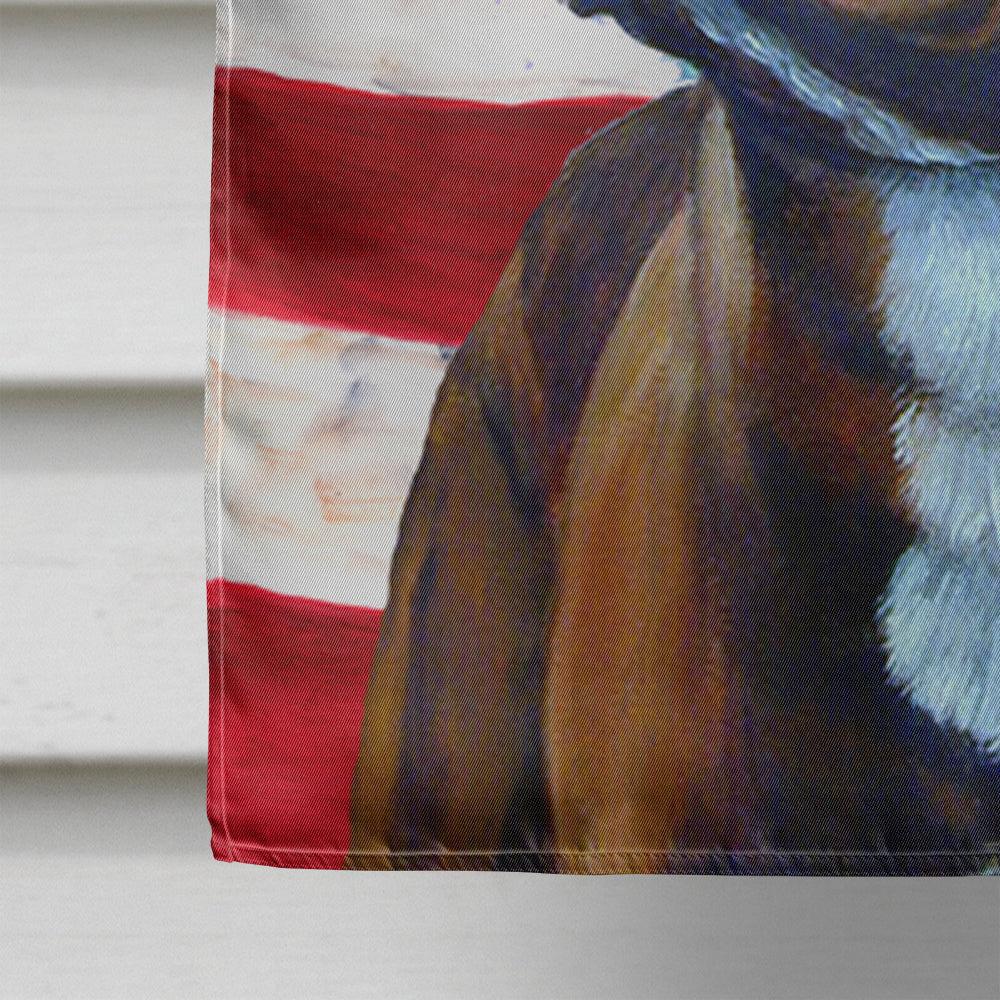 USA American Flag with French Bulldog House Flag 28x40 Porch Sleeve Pole Decorative Outside Yard Banner Artwork Wall Hanging, Polyester