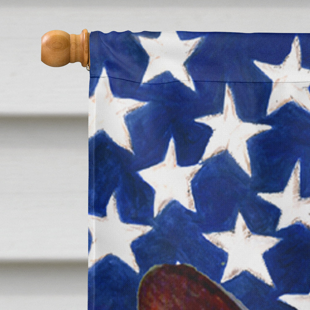 USA American Flag with Corgi House Flag 28x40 Porch Sleeve Pole Decorative Outside Yard Banner Artwork Wall Hanging, Polyester