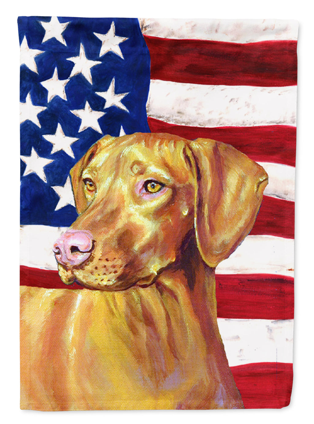 USA American Flag with Vizsla House Flag 28x40 Porch Sleeve Pole Decorative Outside Yard Banner Artwork Wall Hanging, Polyester