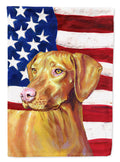 USA American Flag with Vizsla House Flag 28x40 Porch Sleeve Pole Decorative Outside Yard Banner Artwork Wall Hanging, Polyester