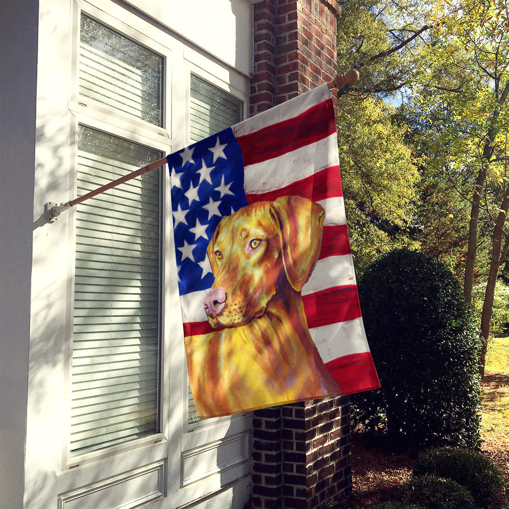 USA American Flag with Vizsla House Flag 28x40 Porch Sleeve Pole Decorative Outside Yard Banner Artwork Wall Hanging, Polyester