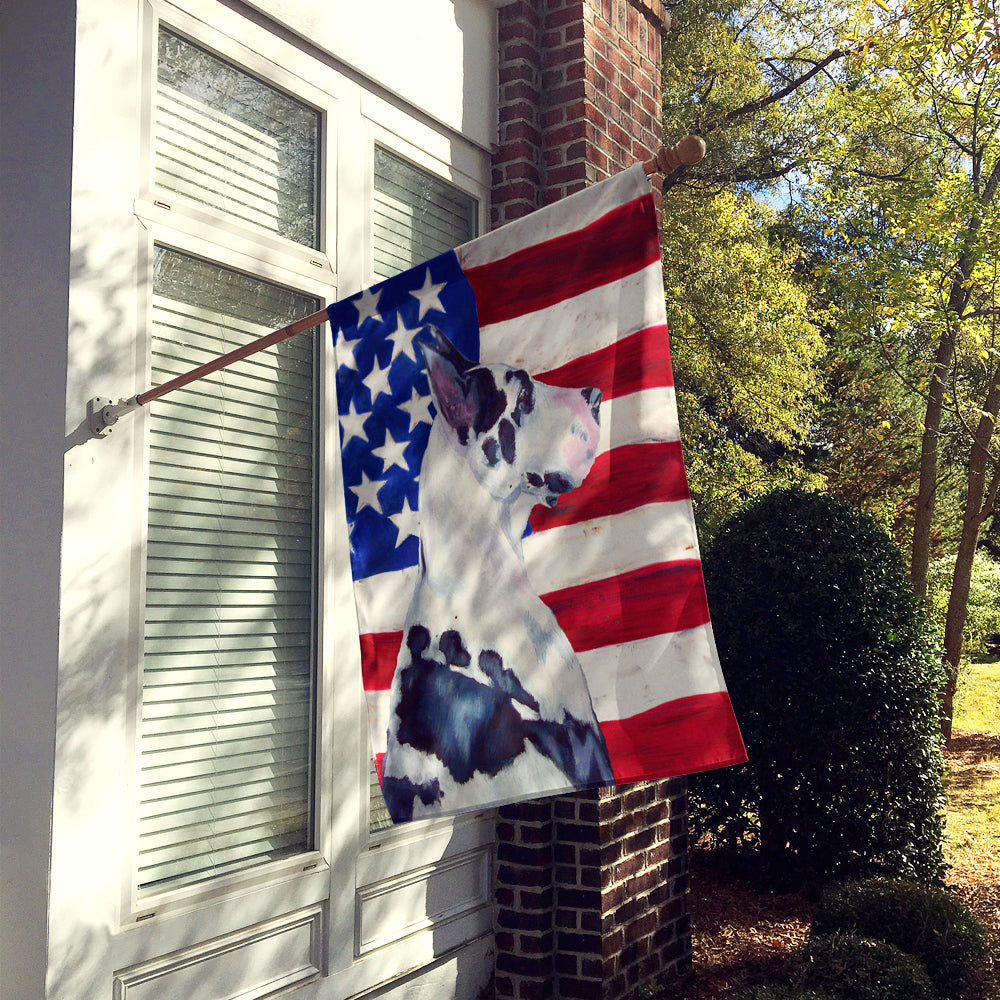 USA American Flag with Great Dane House Flag 28x40 Porch Sleeve Pole Decorative Outside Yard Banner Artwork Wall Hanging, Polyester