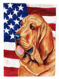 USA American Flag with Bloodhound House Flag 28x40 Porch Sleeve Pole Decorative Outside Yard Banner Artwork Wall Hanging, Polyester