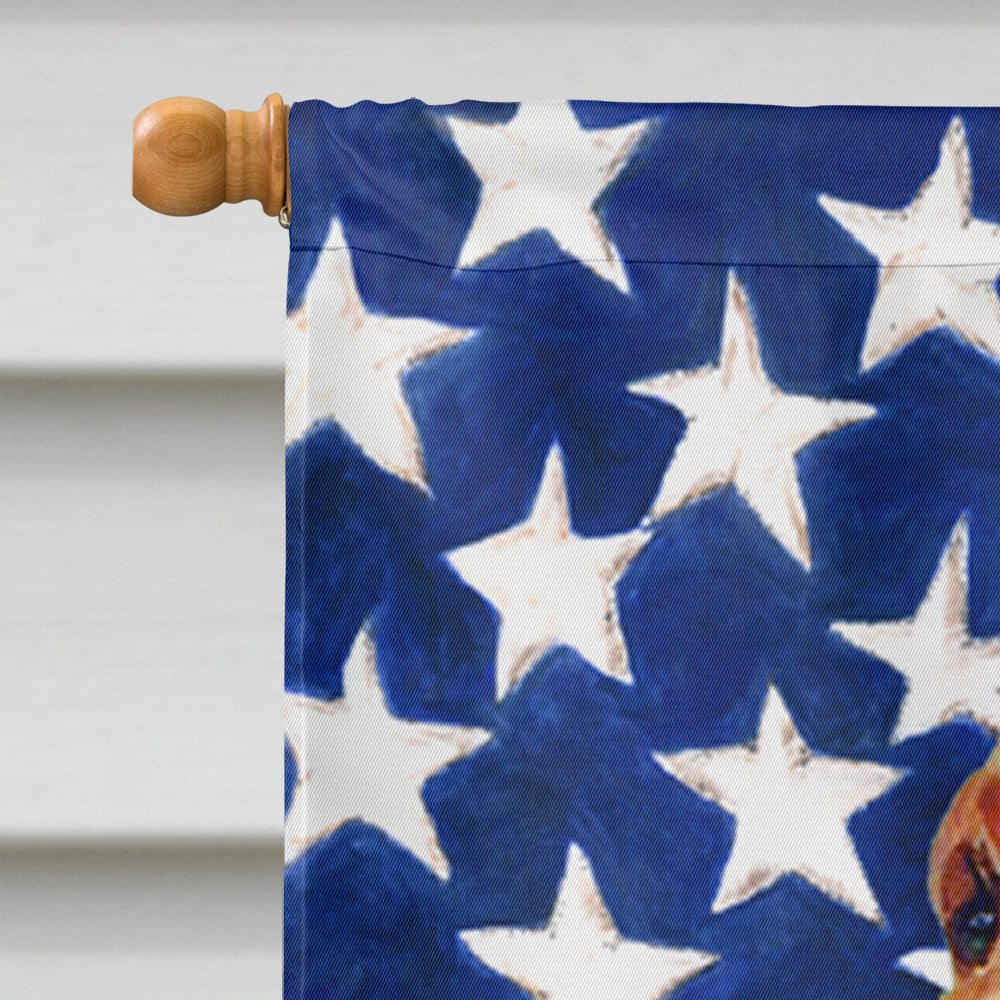 USA American Flag with Bloodhound House Flag 28x40 Porch Sleeve Pole Decorative Outside Yard Banner Artwork Wall Hanging, Polyester