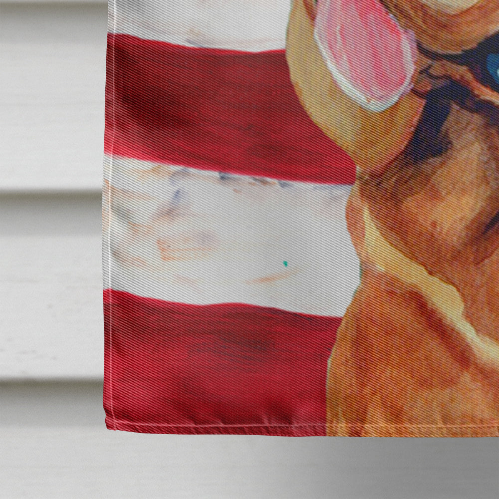 USA American Flag with Bloodhound House Flag 28x40 Porch Sleeve Pole Decorative Outside Yard Banner Artwork Wall Hanging, Polyester