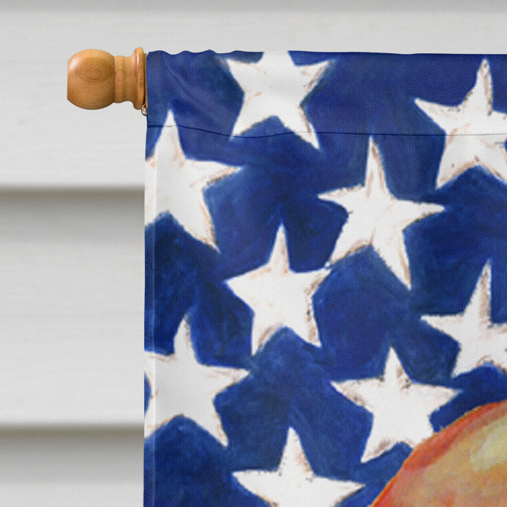 USA American Flag with Basset Hound House Flag 28x40 Porch Sleeve Pole Decorative Outside Yard Banner Artwork Wall Hanging, Polyester