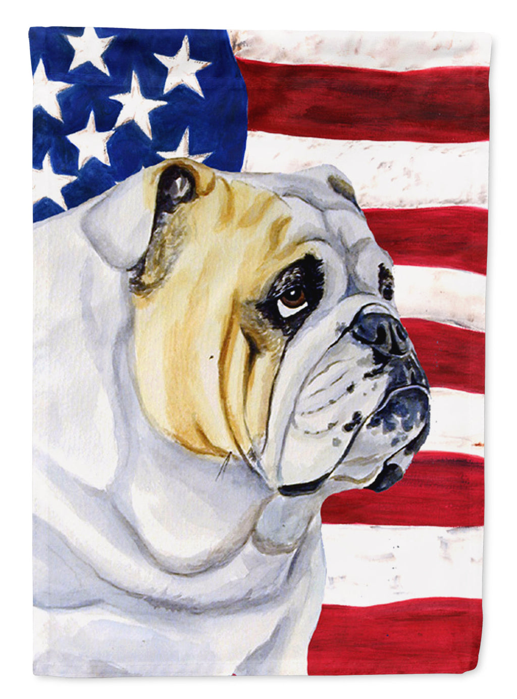 USA American Flag with English Bulldog House Flag 28x40 Porch Sleeve Pole Decorative Outside Yard Banner Artwork Wall Hanging, Polyester
