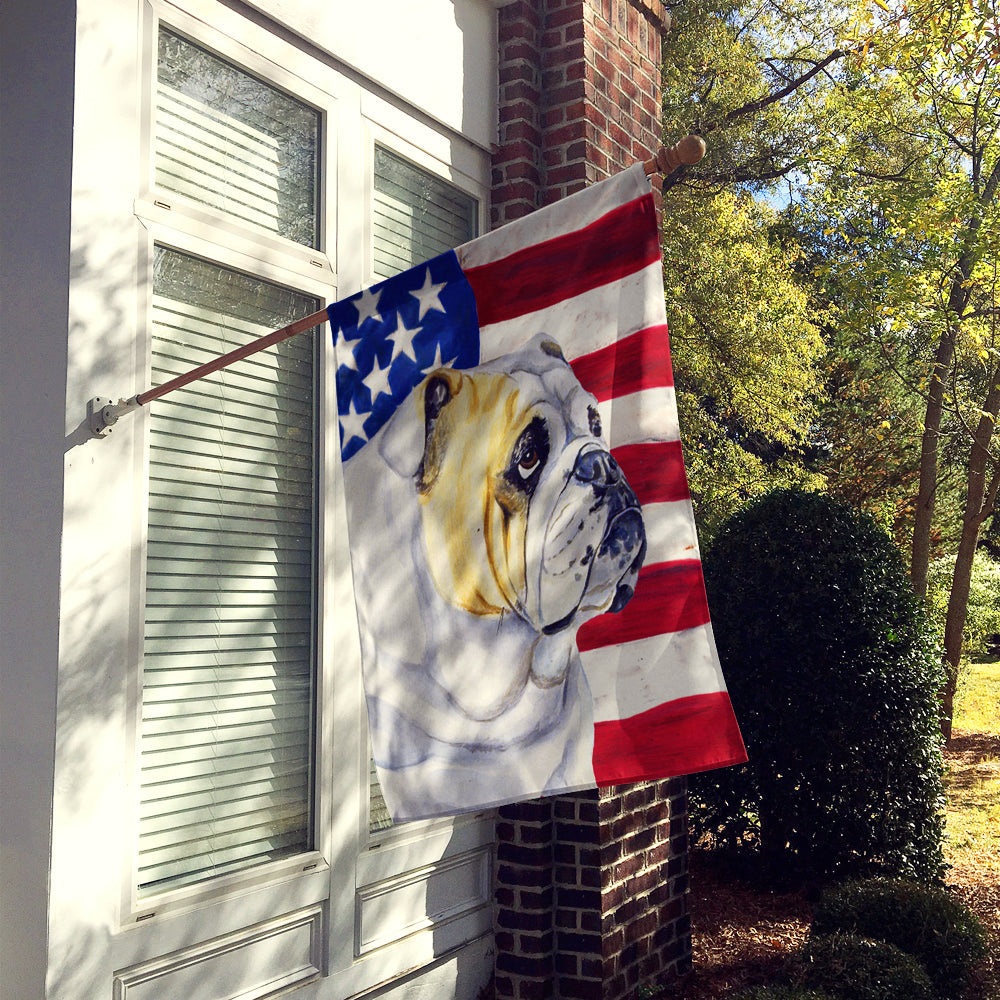USA American Flag with English Bulldog House Flag 28x40 Porch Sleeve Pole Decorative Outside Yard Banner Artwork Wall Hanging, Polyester