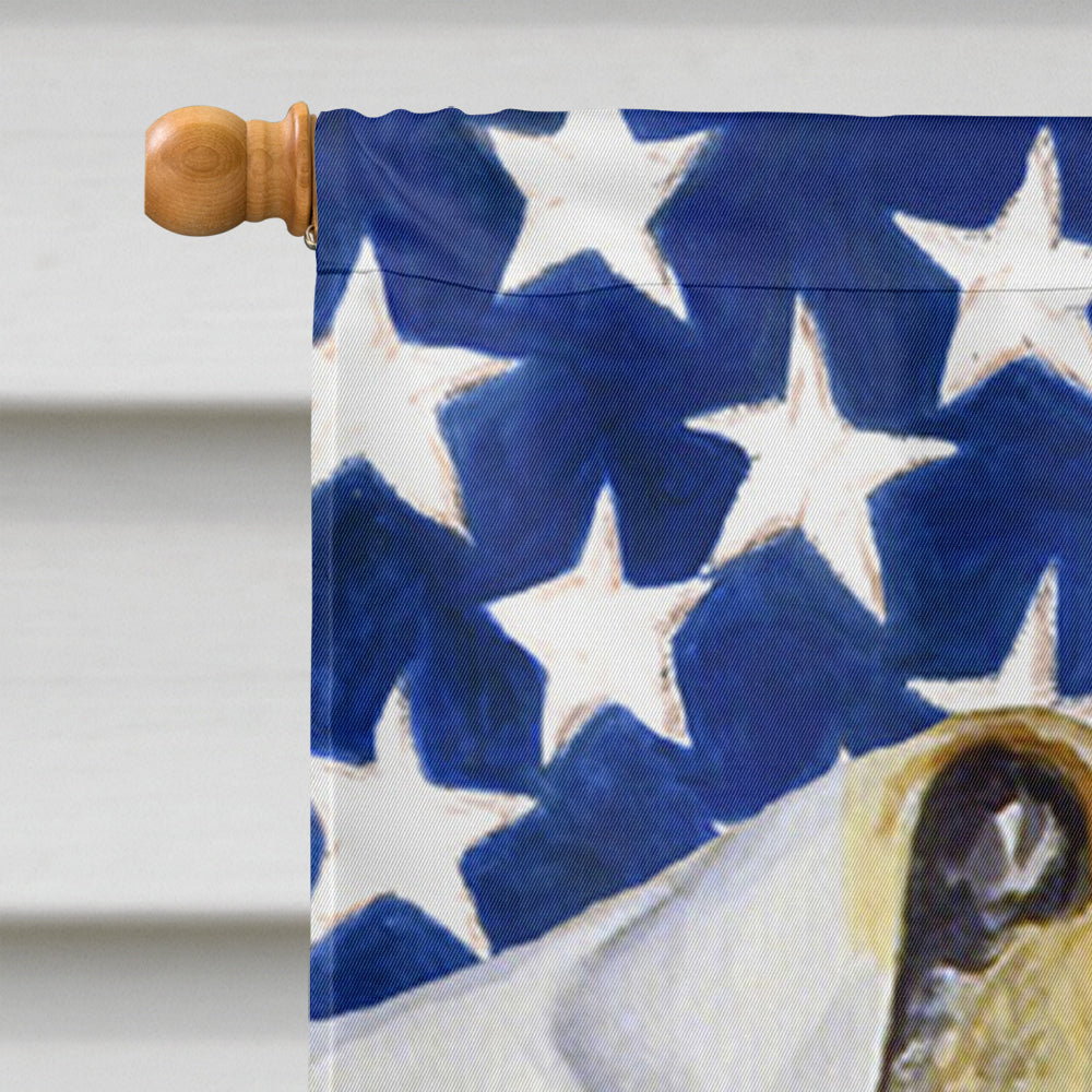 USA American Flag with English Bulldog House Flag 28x40 Porch Sleeve Pole Decorative Outside Yard Banner Artwork Wall Hanging, Polyester