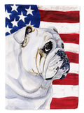 USA American Flag with English Bulldog House Flag 28x40 Porch Sleeve Pole Decorative Outside Yard Banner Artwork Wall Hanging, Polyester