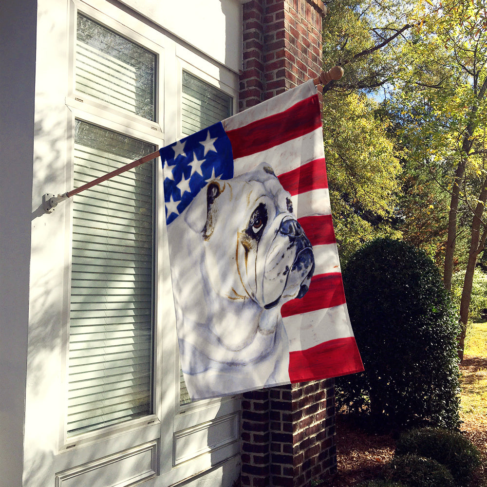 USA American Flag with English Bulldog House Flag 28x40 Porch Sleeve Pole Decorative Outside Yard Banner Artwork Wall Hanging, Polyester