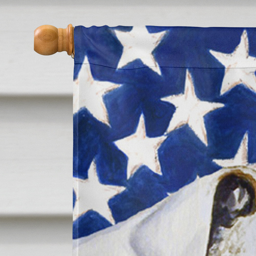 USA American Flag with English Bulldog House Flag 28x40 Porch Sleeve Pole Decorative Outside Yard Banner Artwork Wall Hanging, Polyester