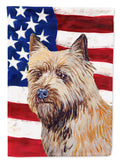 USA American Flag with Cairn Terrier House Flag 28x40 Porch Sleeve Pole Decorative Outside Yard Banner Artwork Wall Hanging, Polyester