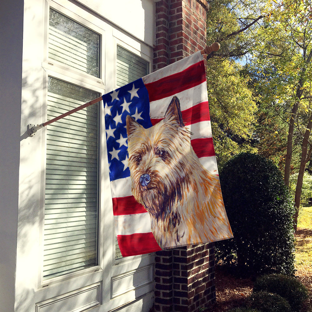 USA American Flag with Cairn Terrier House Flag 28x40 Porch Sleeve Pole Decorative Outside Yard Banner Artwork Wall Hanging, Polyester