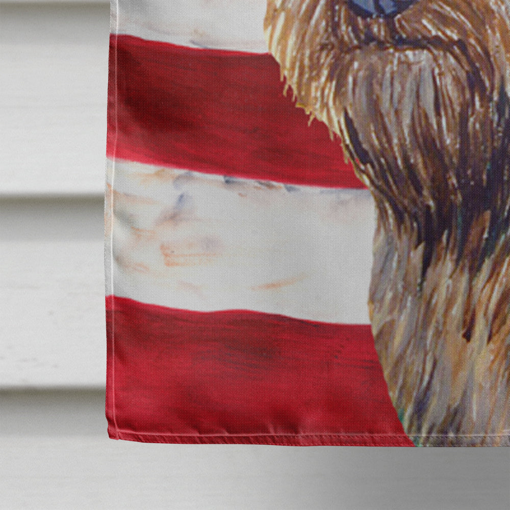 USA American Flag with Cairn Terrier House Flag 28x40 Porch Sleeve Pole Decorative Outside Yard Banner Artwork Wall Hanging, Polyester