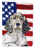 USA American Flag with English Setter House Flag 28x40 Porch Sleeve Pole Decorative Outside Yard Banner Artwork Wall Hanging, Polyester
