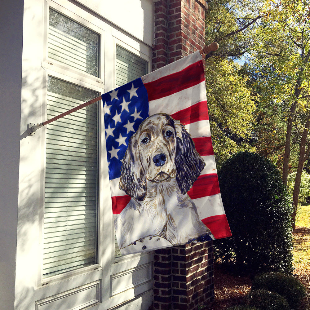 USA American Flag with English Setter House Flag 28x40 Porch Sleeve Pole Decorative Outside Yard Banner Artwork Wall Hanging, Polyester